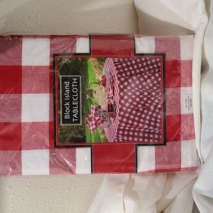 Block Island Red Checkered Tablecloth